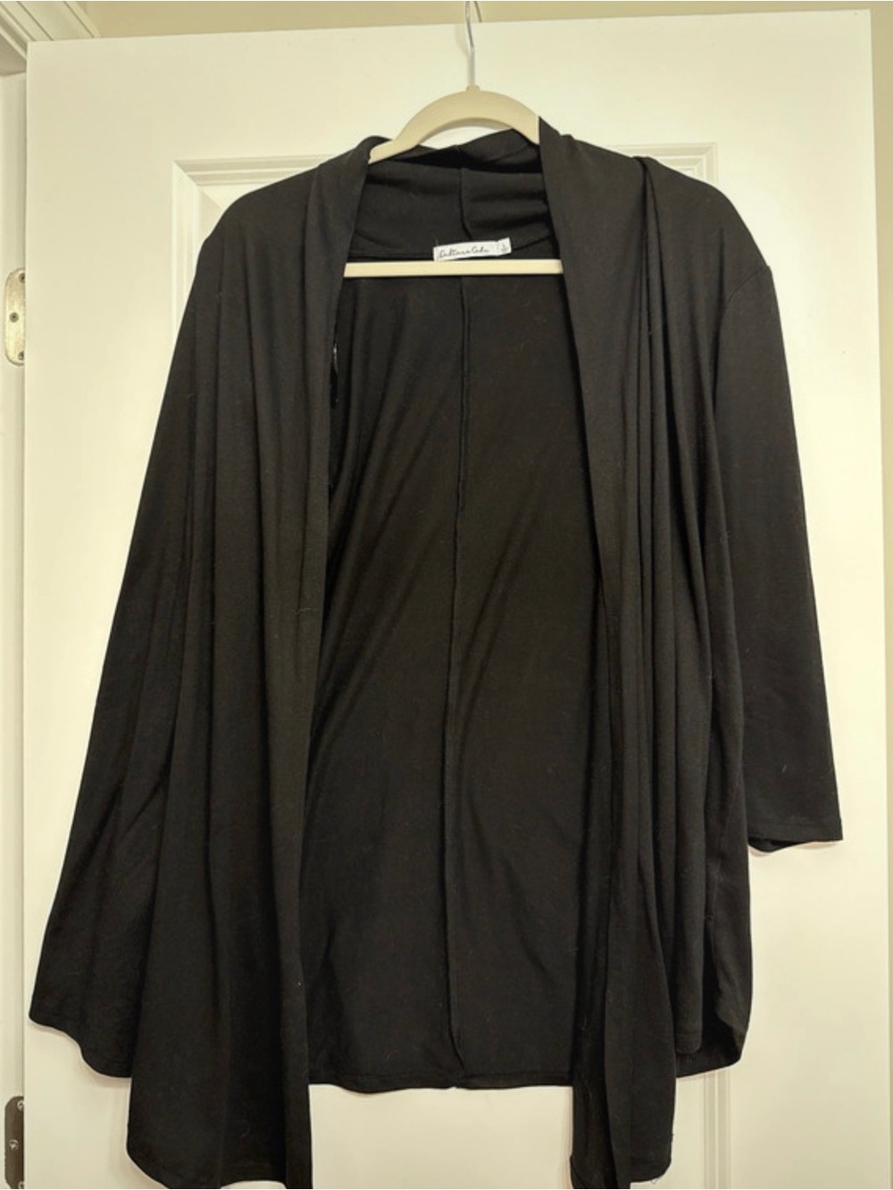 Black Women's Open-Front Cardigan Sweater